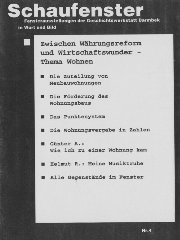 Schaufenster Heft 4: Zwischen Währungsreform und Wirtschaftswunder, Thema Wohnen